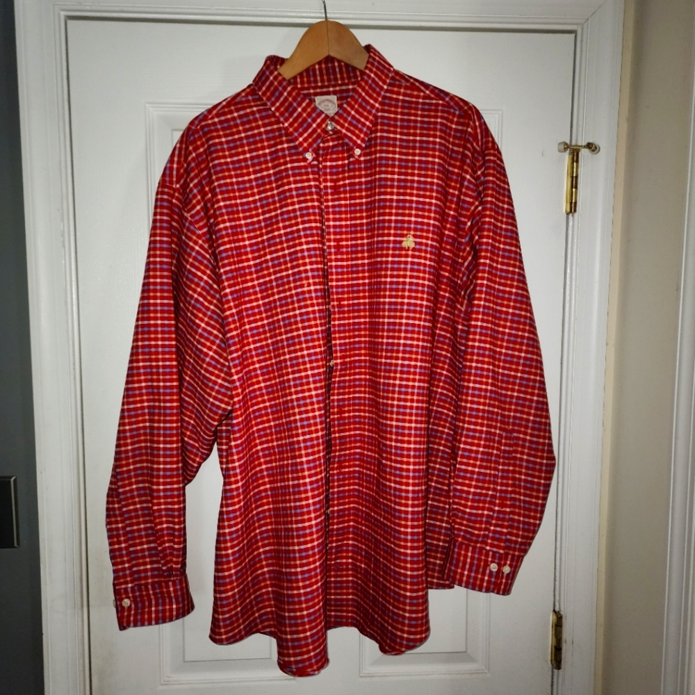 Brooks  Brothers plaid oxford